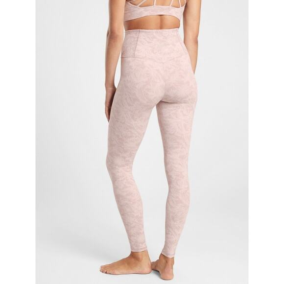 Athleta High Rise Elation Textured Tight in Frosted Floral Pink Size Medium - Picture 2 of 6